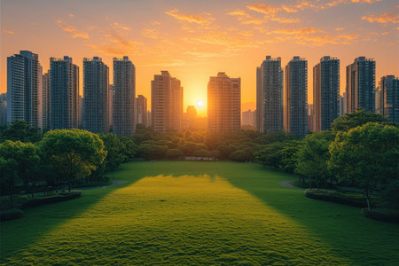 Nature and health in the cities professional photographyの素材