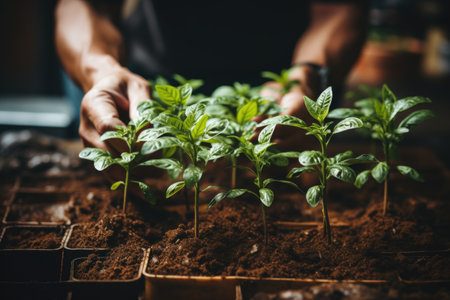 planting a garden for fun spring activities professional photographyの素材