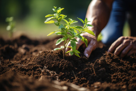 planting a garden for fun spring activities professional photographyの素材