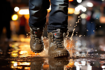 Splash in the Puddles a fun spring activity professional photographyの素材