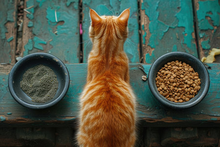 Adorable Cat Curiously Watching Food professional photographyの素材