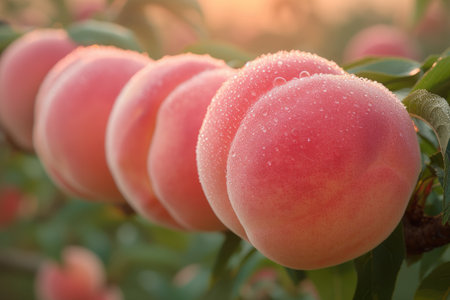 peach in the middle of the tree field professional photographyの素材