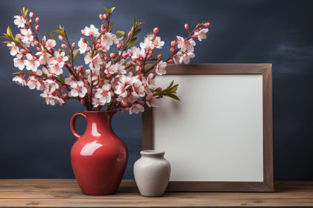 blank white mockup lying in spring atmosphere professional photographyの素材