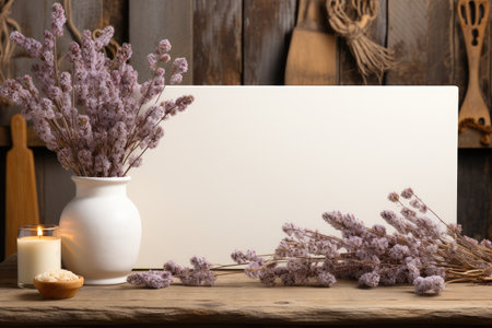 blank white mockup lying in spring atmosphere professional photographyの素材