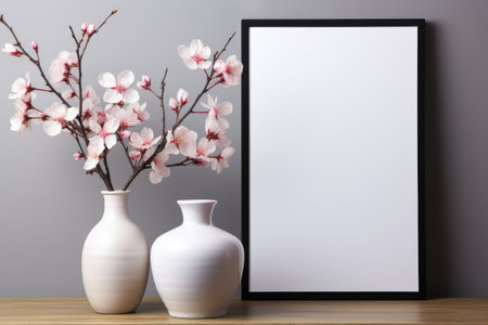 blank white mockup lying in spring atmosphere professional photographyの素材