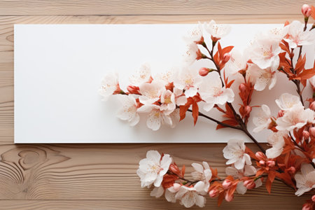 blank white mockup lying in spring atmosphere professional photographyの素材