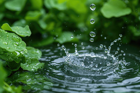 puddles and splashes in rain droplet professional photographyの素材