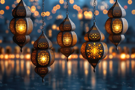 Ramadan kareem islamic or ied mubarak greeting card backgroundの素材