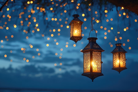 Ramadan kareem islamic or ied mubarak greeting card backgroundの素材