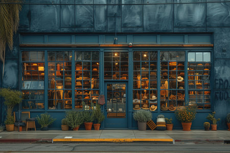 the window of a modern and stylish shop design professional photographyの素材
