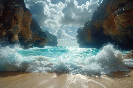 beautiful tropical turquoise ocean beach professional photographyの素材