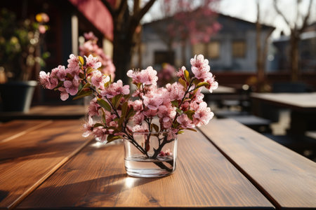 early spring sunny light in small table cosy minimalist style professional photographyの素材