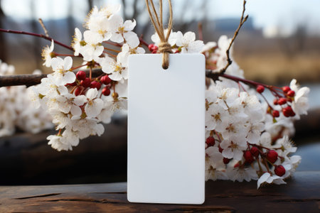 blank white mockup lying in spring atmosphere professional photographyの素材