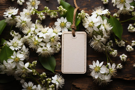 blank white mockup lying in spring atmosphere professional photographyの素材