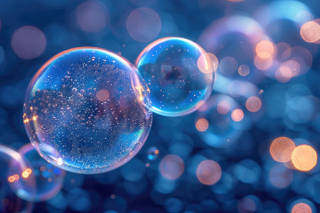 blown bubbles in the air abstract backgroundの素材