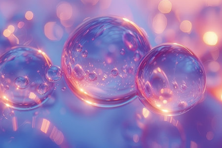 blown bubbles in the air abstract backgroundの素材
