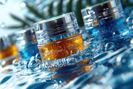 Several skincare product packaging for brand advertising professional photographyの素材