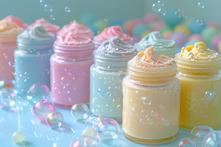 Several skincare product packaging for brand advertising professional photographyの素材