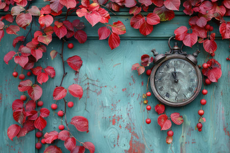 Daylight saving time background greeting card professional photographyの素材