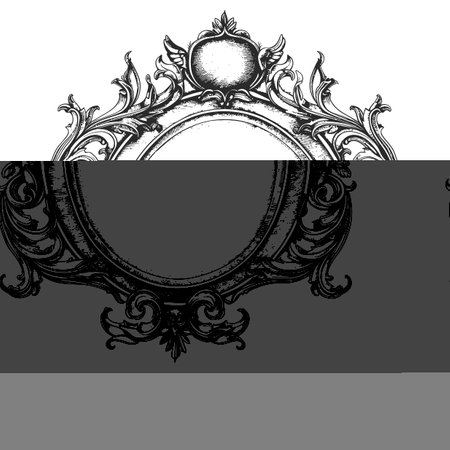 circle shape shield element with Old engraving style black color onlyの素材