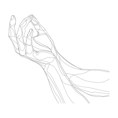 aesthetic woman with continuous line art black color onlyの素材