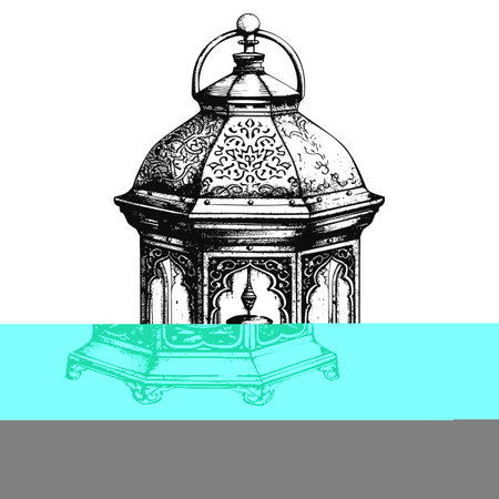 arabic lantern Old engraving styleの素材