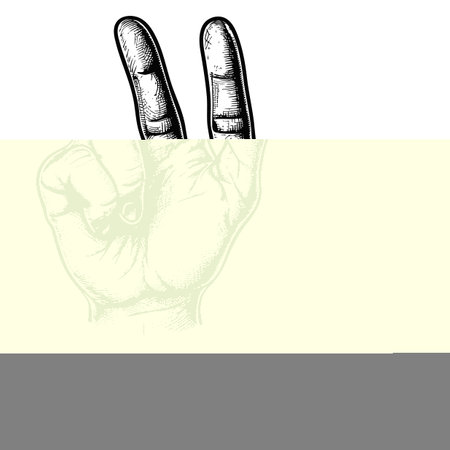 hand gesture in old engraving style for drawing referenceの素材