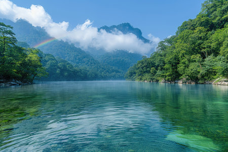 beautiful sky rainbow nature professional photographyの素材