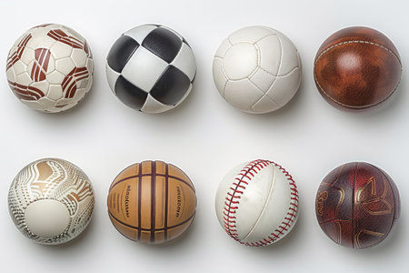 sport balls in background and banner greeting card design imagesの素材