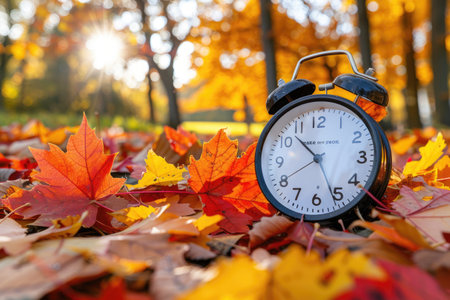 Daylight saving time background greeting card professional photographyの素材