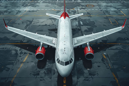 airplane landing in airport professional photographyの素材