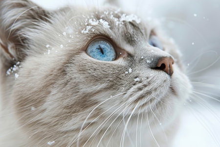 a cutest cat looking up professional photographyの素材