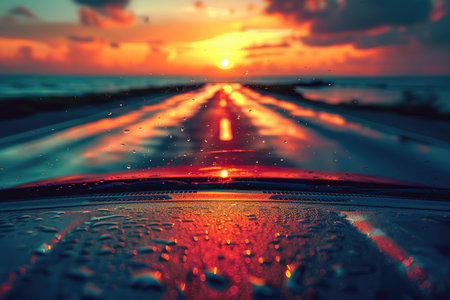 aesthetic road trip background wallpaperの素材