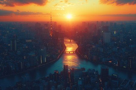 Dusk cloud sky over urban city professional photographyの素材