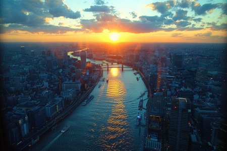 Dusk cloud sky over urban city professional photographyの素材