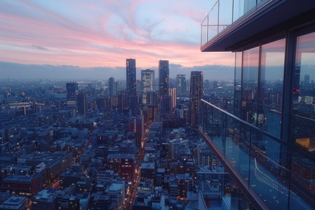 Dusk cloud sky over urban city professional photographyの素材
