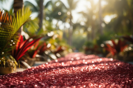 a long red carpet outside of a event professional photographyの素材