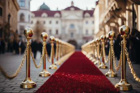 a long red carpet outside of a event professional photographyの素材