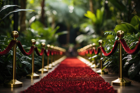 a long red carpet outside of a event professional photographyの素材