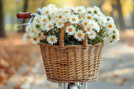 bike ride through the countryside with a flowers in the bike basket professional photographyの素材