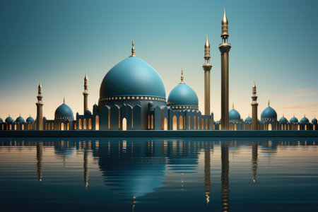 islamic greeting card for Ramadan kareem or ied mubarak backgroundの素材