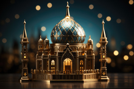 islamic greeting card for Ramadan kareem or ied mubarak backgroundの素材