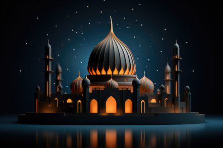 islamic greeting card for Ramadan kareem or ied mubarak backgroundの素材