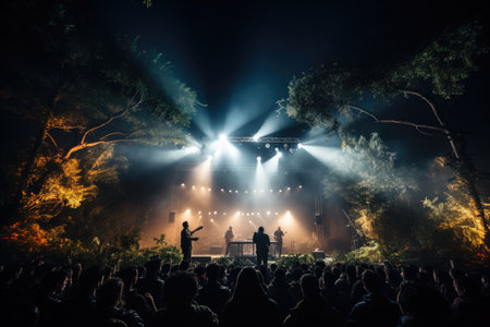 a concert in a music festival event professional photographyの素材