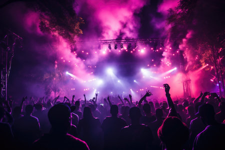 a concert in a music festival event professional photographyの素材