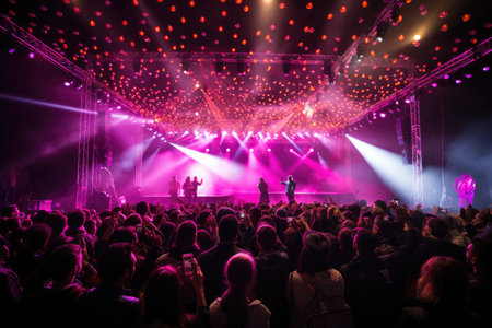 a concert in a music festival event professional photographyの素材