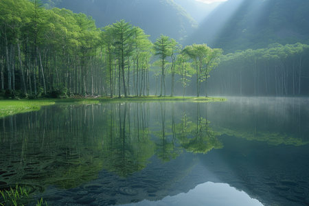 lush green forest nature professional photographyの素材