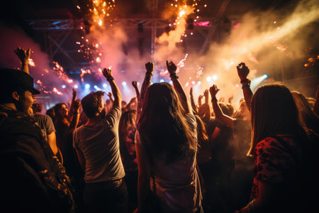 a concert in a music festival event professional photographyの素材