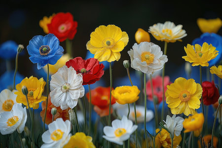 theme of outdoor spring with colorful flowers professional photographyの素材