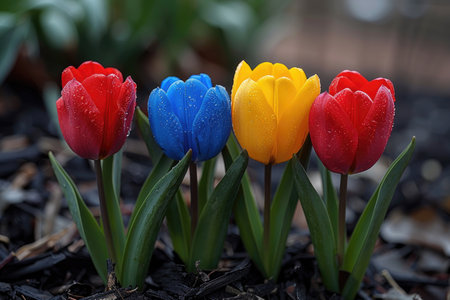 theme of outdoor spring with colorful flowers professional photographyの素材